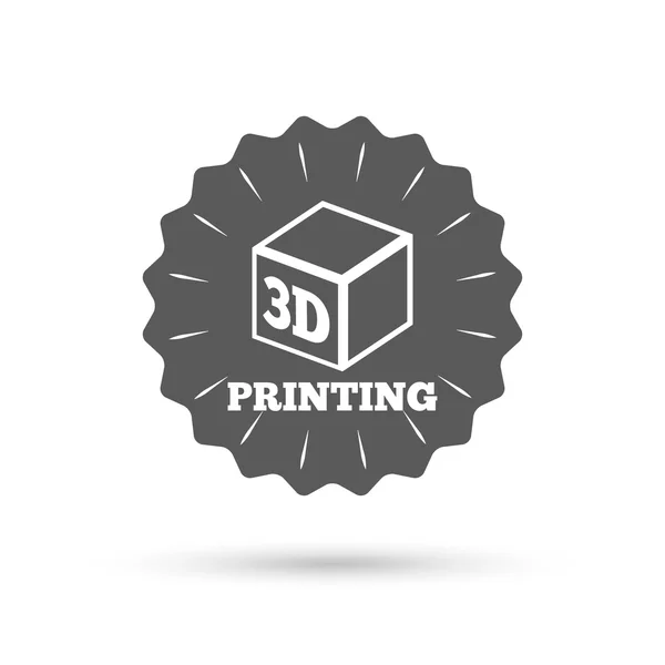 3D Print sign icon. 3d cube Printing symbol. — Stock Vector