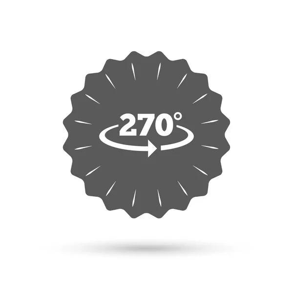 Hoek 270 graden teken pictogram. — Stockvector