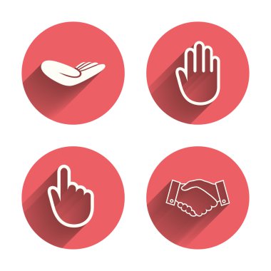 Hand icons. Handshake and click
