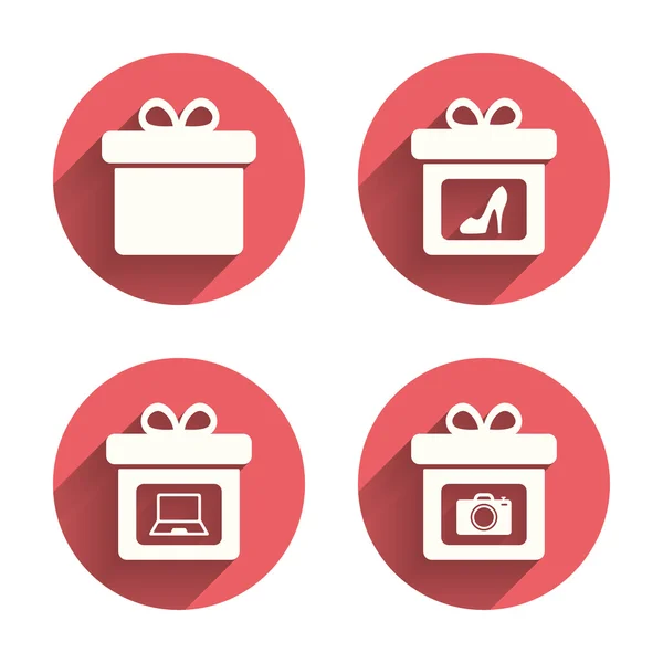 Gift box sign icons — Stock Vector