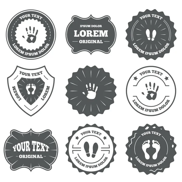 Hand and foot print icons. — Stock Vector