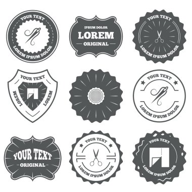 Tekstil kumaş parçası simgeler