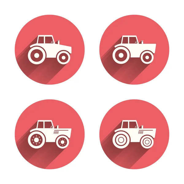 Tractor icons. Agricultural industry transport. — Stock Vector