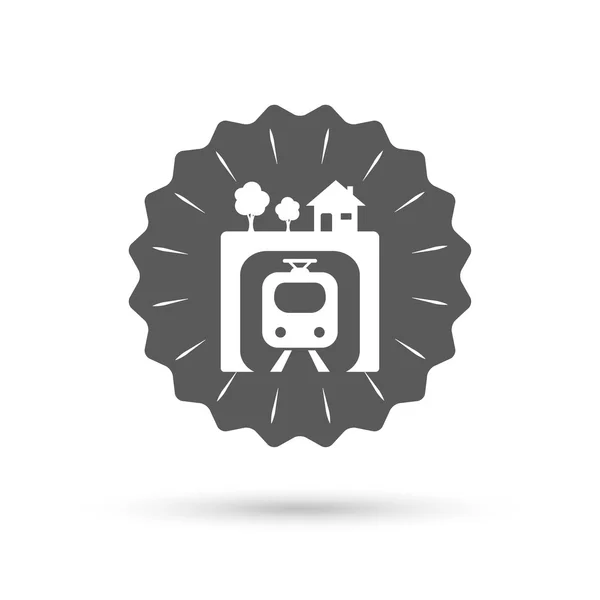 Icône du panneau souterrain. Train de métro — Image vectorielle