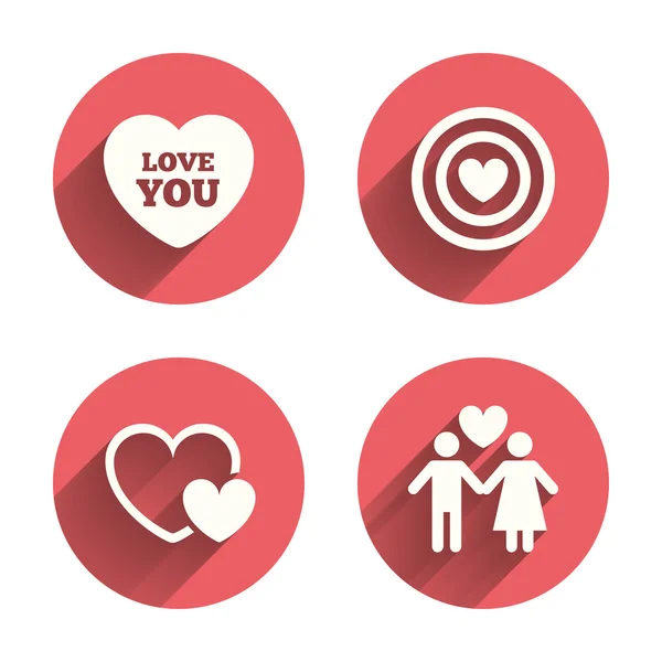 Valentine dag liefde pictogrammen. — Stockvector