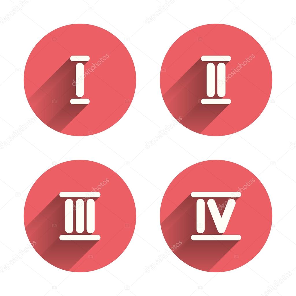 Roman numeral icons.