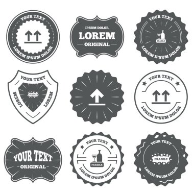 Kırılgan simgeler. Hassas paketi teslim.