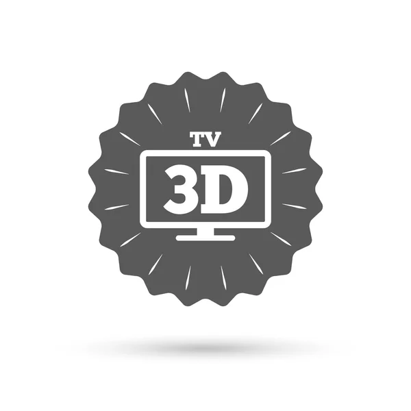3D TV sign icon. — Stock Vector