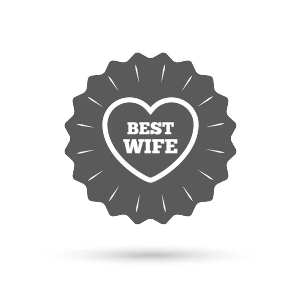 Best wife sign icon. — Stock Vector