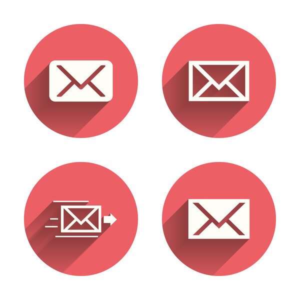 Mail envelope icons. Message symbols.