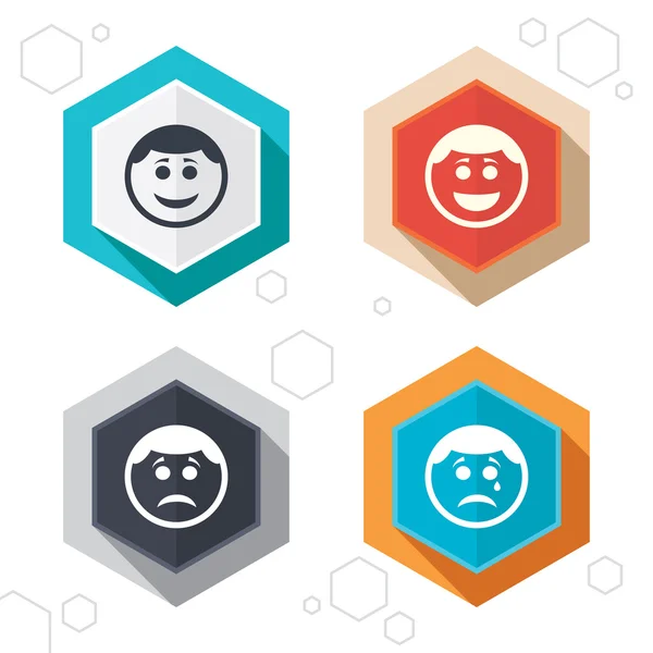 Circle smile face icons. — Stock Vector