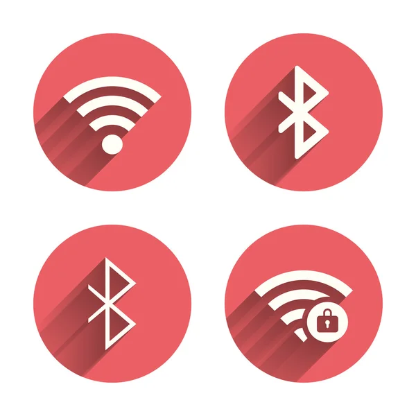 Ícones Wi-Fi e Bluetooth — Vetor de Stock