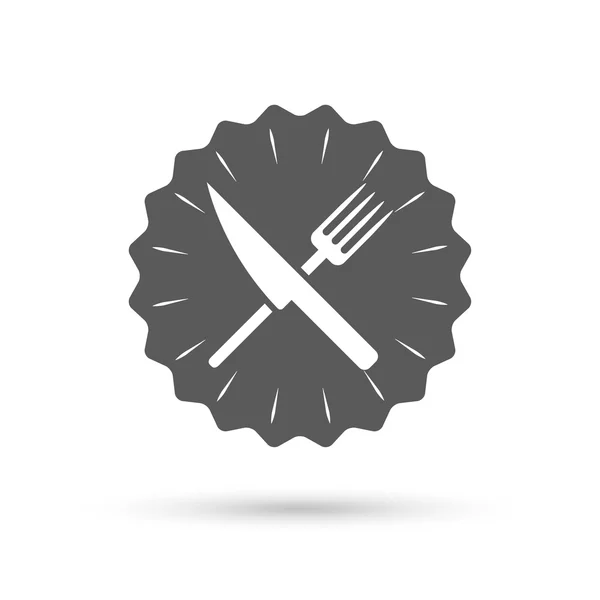 Icono de signo de comida. Símbolo de cubertería. Cuchillo y tenedor . — Vector de stock