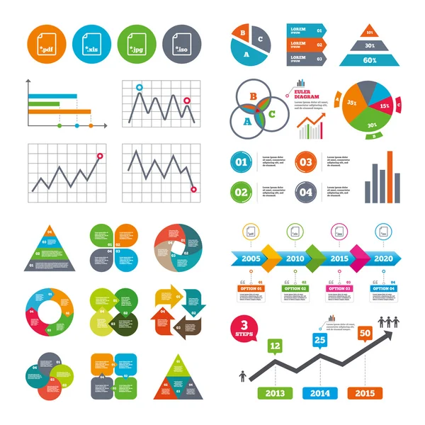 Signos de documentos. Extensión de archivo símbolos . — Vector de stock