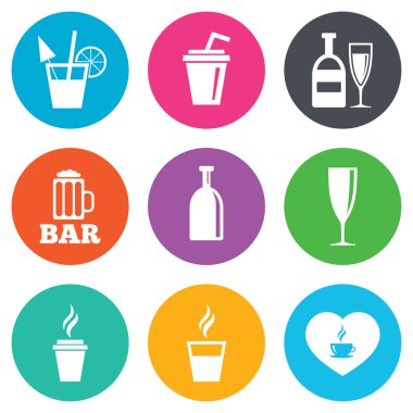 Bira, çay ve kahve simgeler.