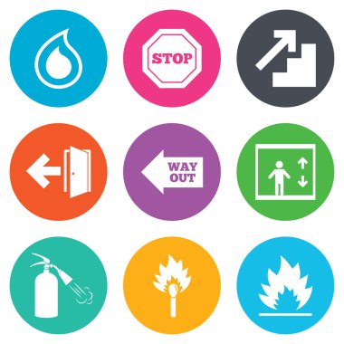 Yangın güvenliği, acil durum simgeleri.