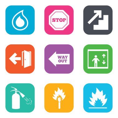 Yangın güvenliği, acil durum simgeleri.