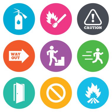 Yangın güvenliği, acil durum simgeleri.