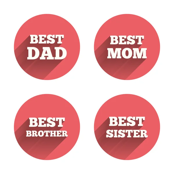 Mejor mamá y papá, hermano, hermana — Archivo Imágenes Vectoriales