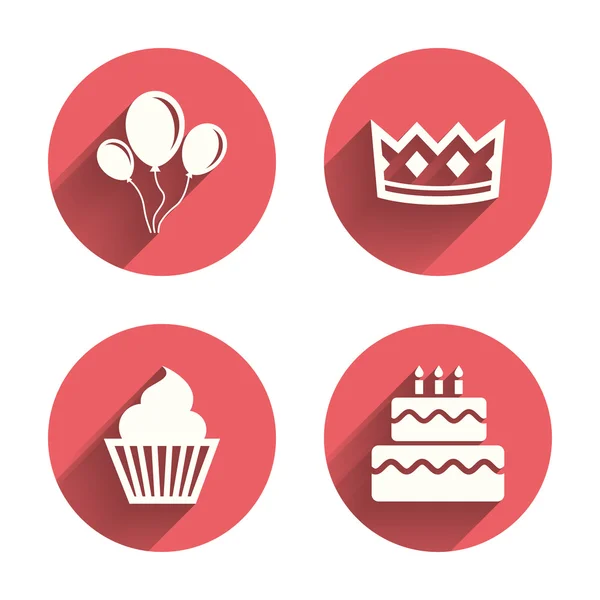 Birthday party icons. — Stock Vector