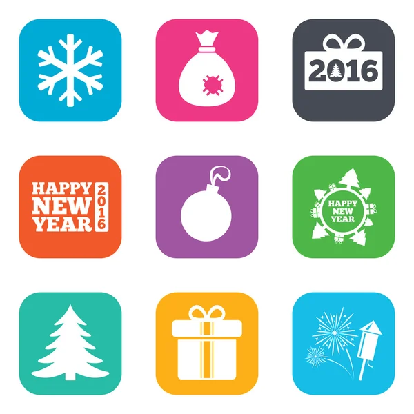 Christmas, new year icons.