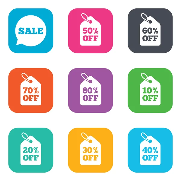 Sale discounts icons. — Stock Vector