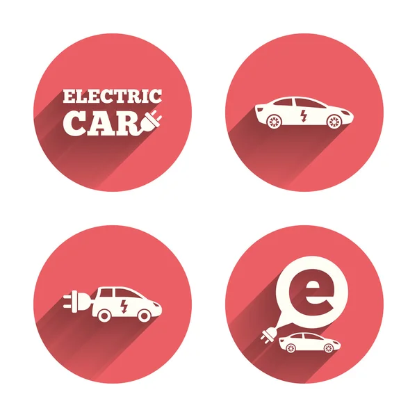 Señales de coche eléctrico — Vector de stock