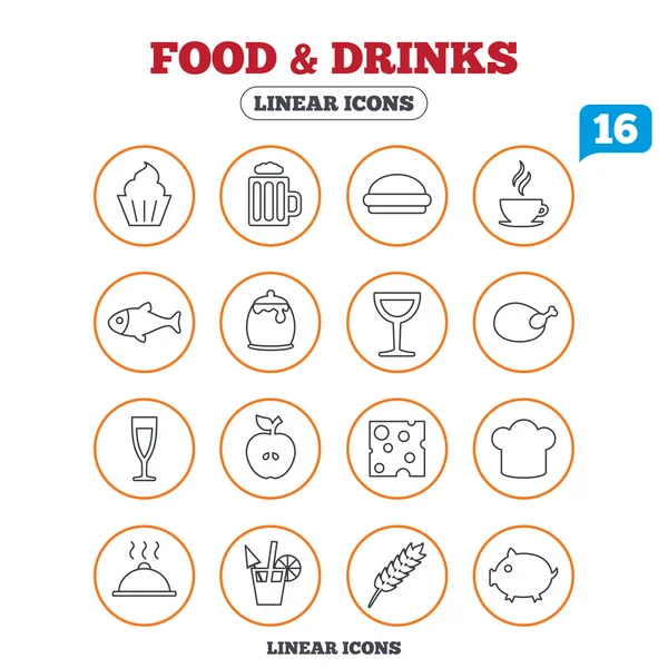 Food and Drinks icons — Stock Vector