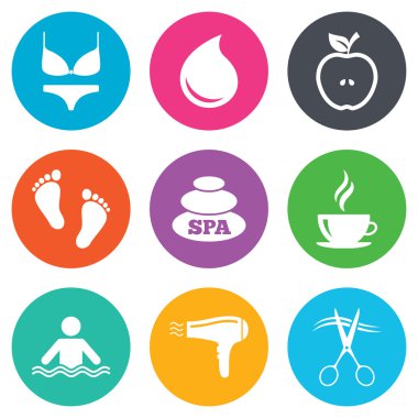 Spa, Kuaför simgeler.