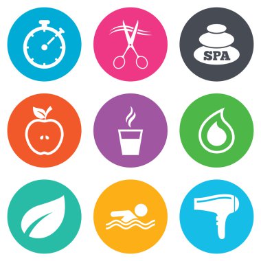 Spa, Kuaför simgeler.