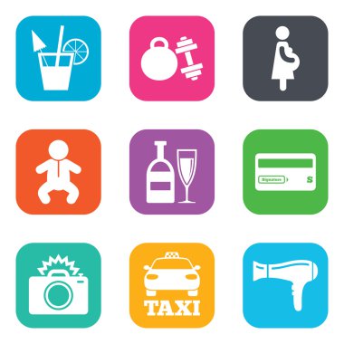 Otel, Oda Servisi simgeler.