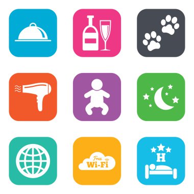 Otel, Oda Servisi simgeler.