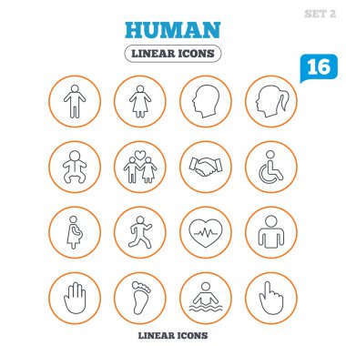 İnsan simgeler. Bebek ve hamile kadın.