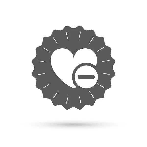 Signo del corazón icono . — Vector de stock