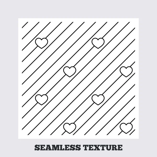 Hearts stripped geometric seamless pattern. — Stock Vector