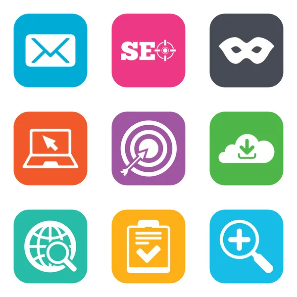 Internet, seo icons. — Stock Vector