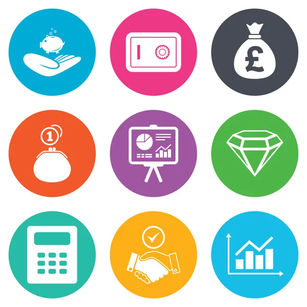 Money, cash and finance icons. — Stock Vector