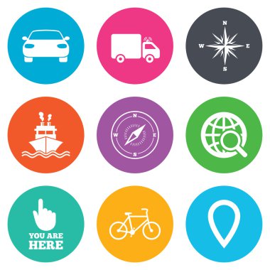 Navigasyon, gps simgeleri.