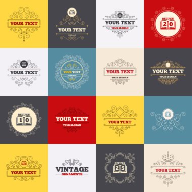 Cookbook icons. Twenty five recipes