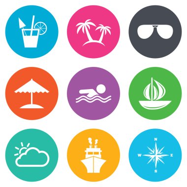 Cruise gezisi, gemi ve yat simgeleri.