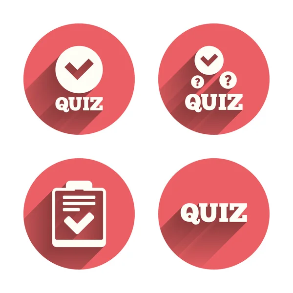 Quiz icons. Checklist with check mark — Stock Vector