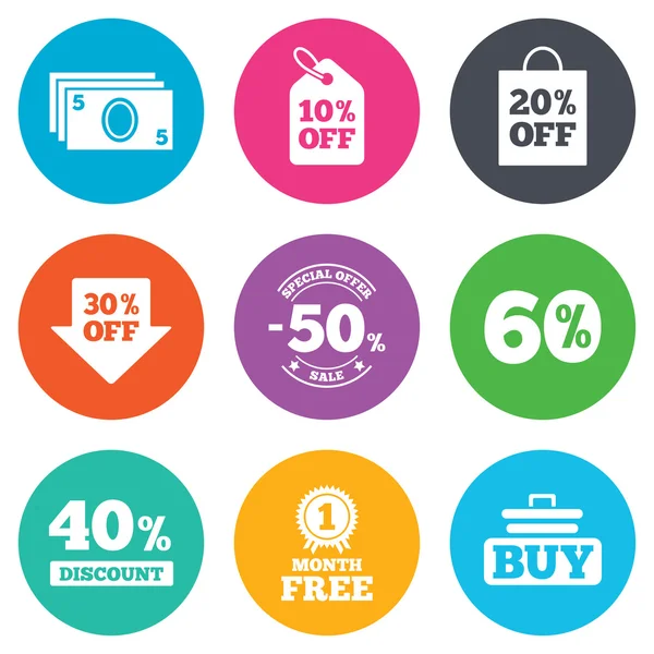 Sale discounts icons — Stock Vector