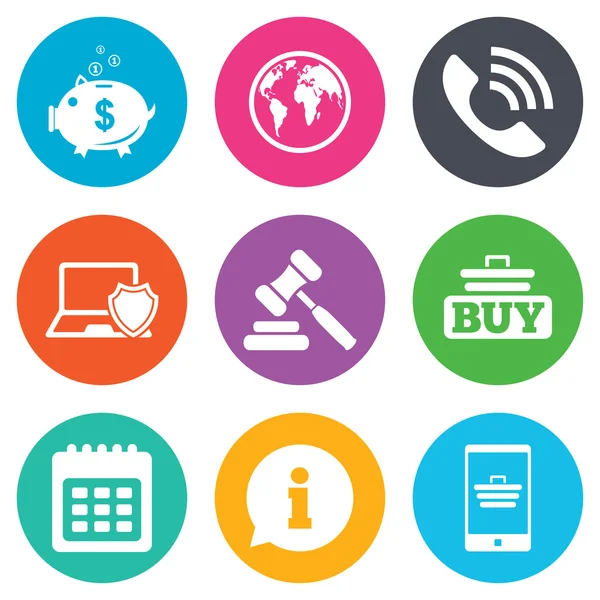 Achats en ligne, e-commerce et icônes d'affaires . — Image vectorielle