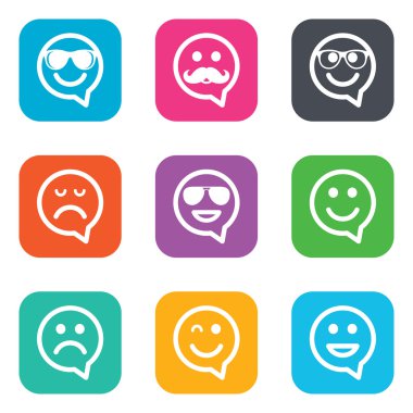 Simgeler gülümse. Güneş gözlüğü, bıyık ve gülüyor.