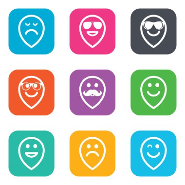 Simgeler gülümse. Güneş gözlüğü, bıyık ve gülüyor.