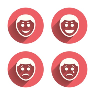 İnsan gülümsemek yüz simgeleri.