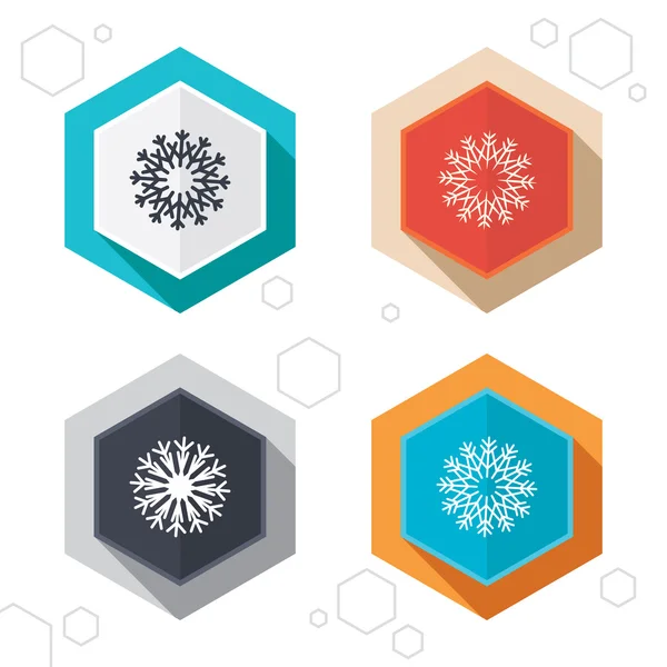 Copos de nieve iconos artísticos . — Vector de stock