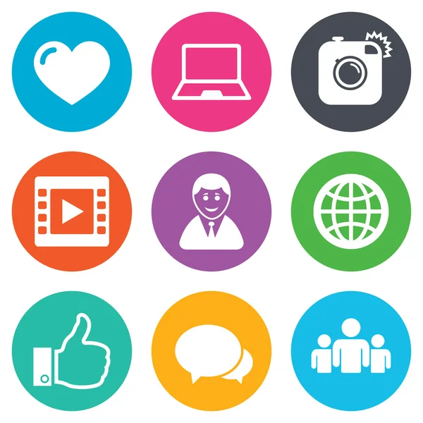 Iconen van sociale media. — Stockvector