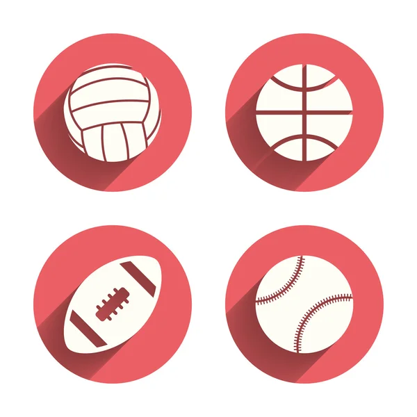 スポーツ ボール。バレーボール、バスケット ボール、野球. — ストックベクタ
