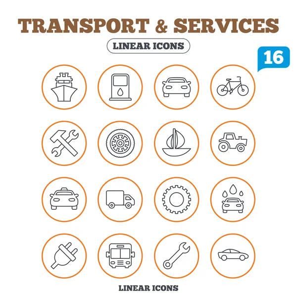 Transporte, ícones de serviços . — Vetor de Stock